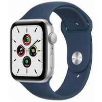 Умные часы Apple Watch SE GPS 44mm Aluminum Case with Sport Band MKQ43RU/A (Цвет: Silver/Blue)
