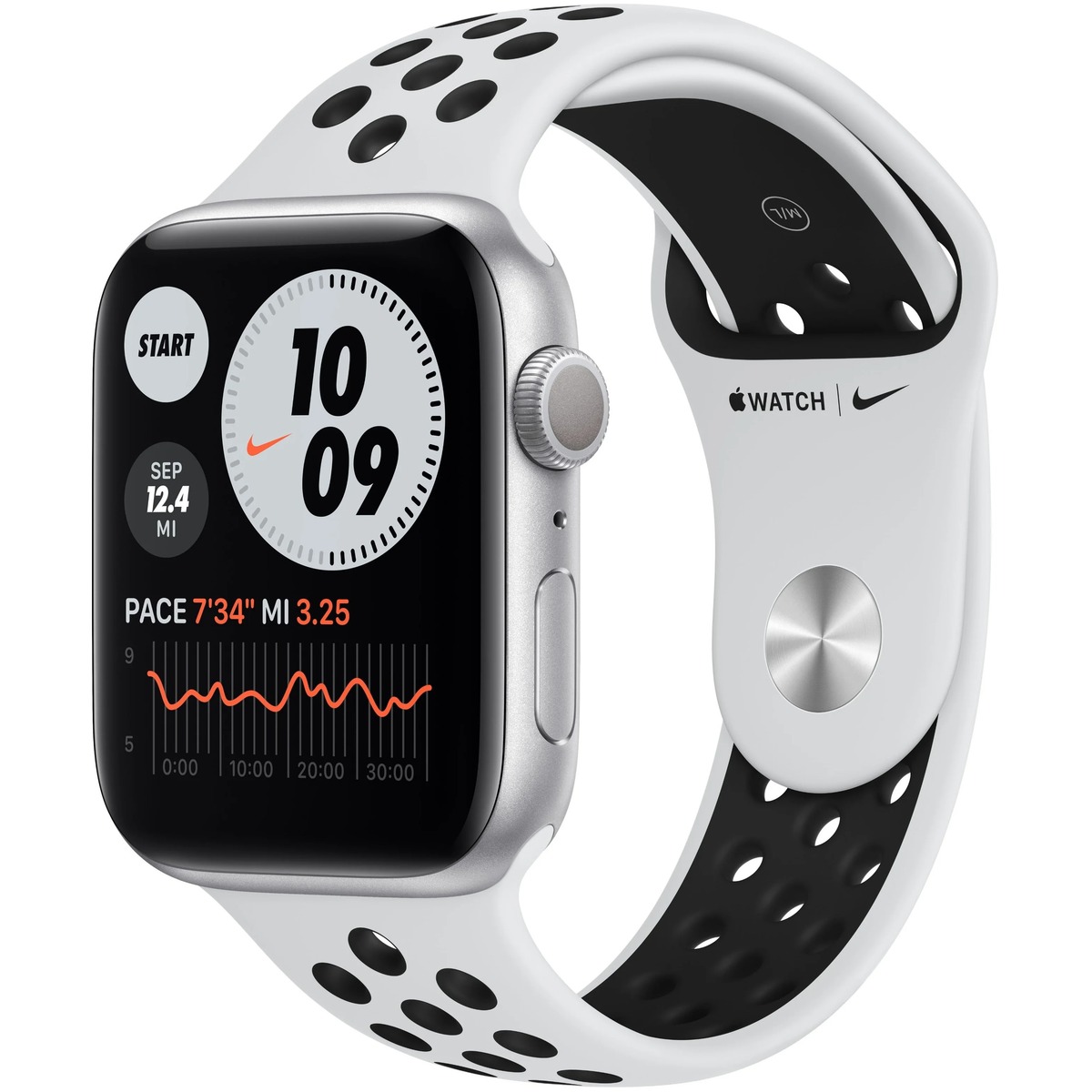 Умные часы Apple Watch SE GPS 44мм Aluminum Case with Nike Sport Band (Цвет: Silver)