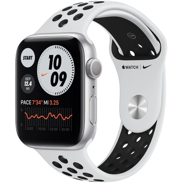 Умные часы Apple Watch SE GPS 44мм Aluminum Case with Nike Sport Band (Цвет: Silver)