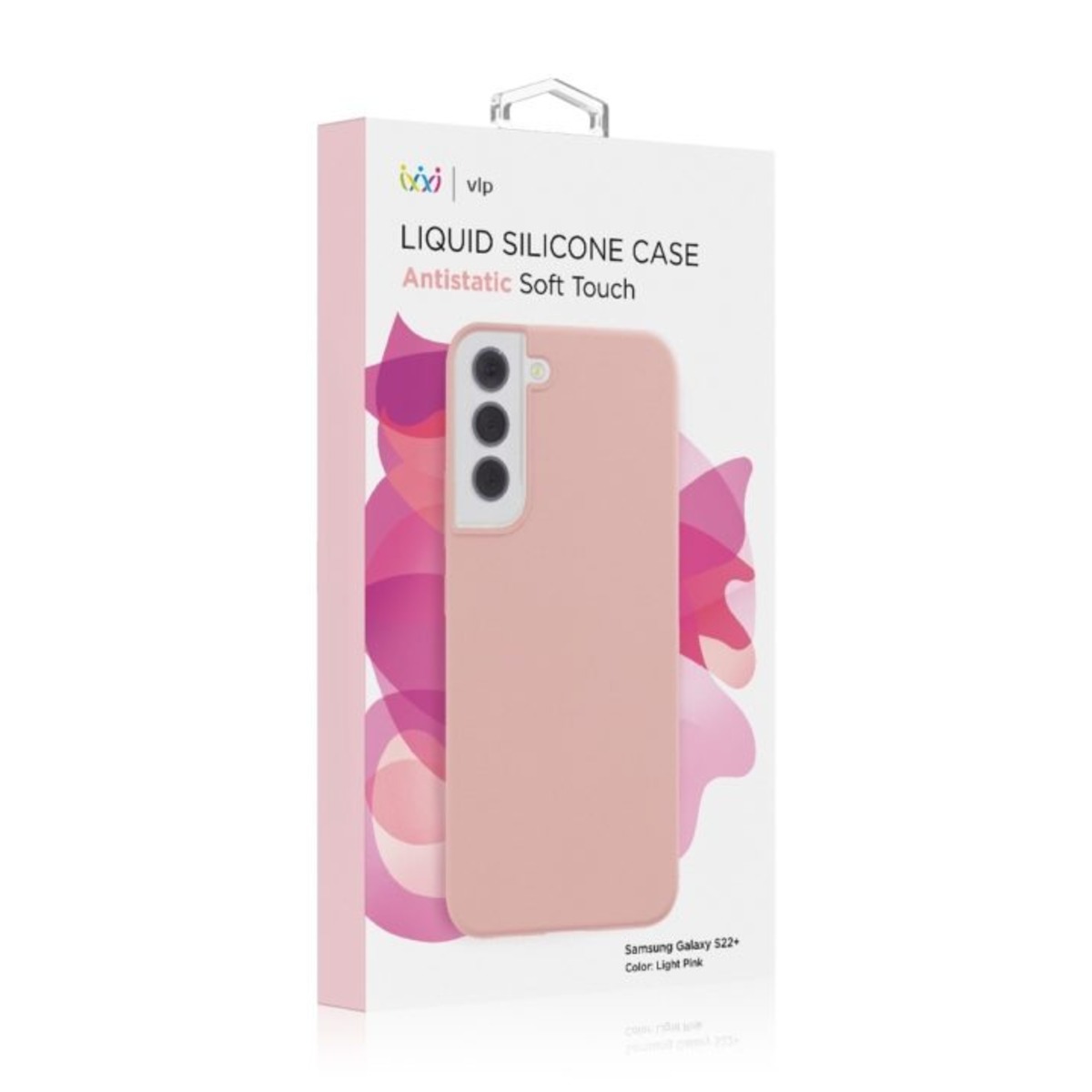 Чехол-накладка VLP Liquid Silicone Сase Antistatic для смартфона Samsung Galaxy S22 Plus (Цвет: Light Pink)