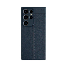 Чехол-накладка Devia Leather Texture Shockproof Case для смартфона Samsung Galaxy S23 Ultra (Цвет: Blue)