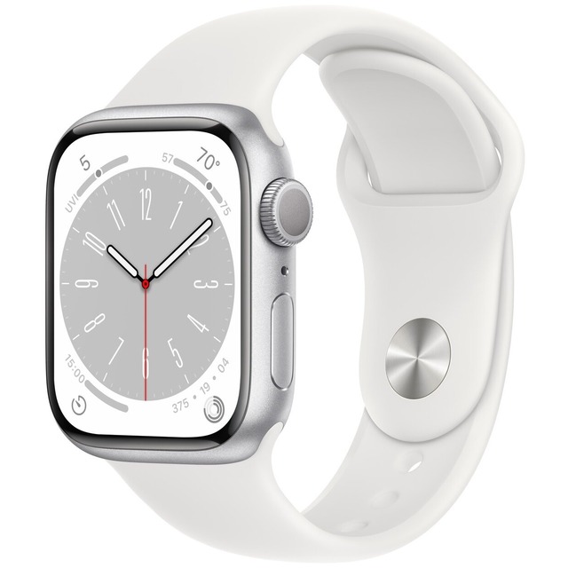Apple Watch Series 8 45mm Cellular Aluminum Case with Sport Band (Цвет: Silver / White)