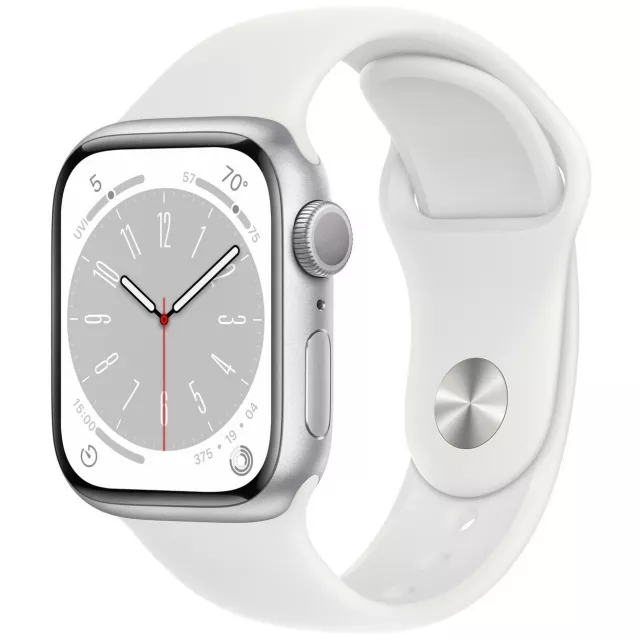 Apple Watch Series 8 45mm Cellular Aluminum Case with Sport Band (Цвет: Silver/White)