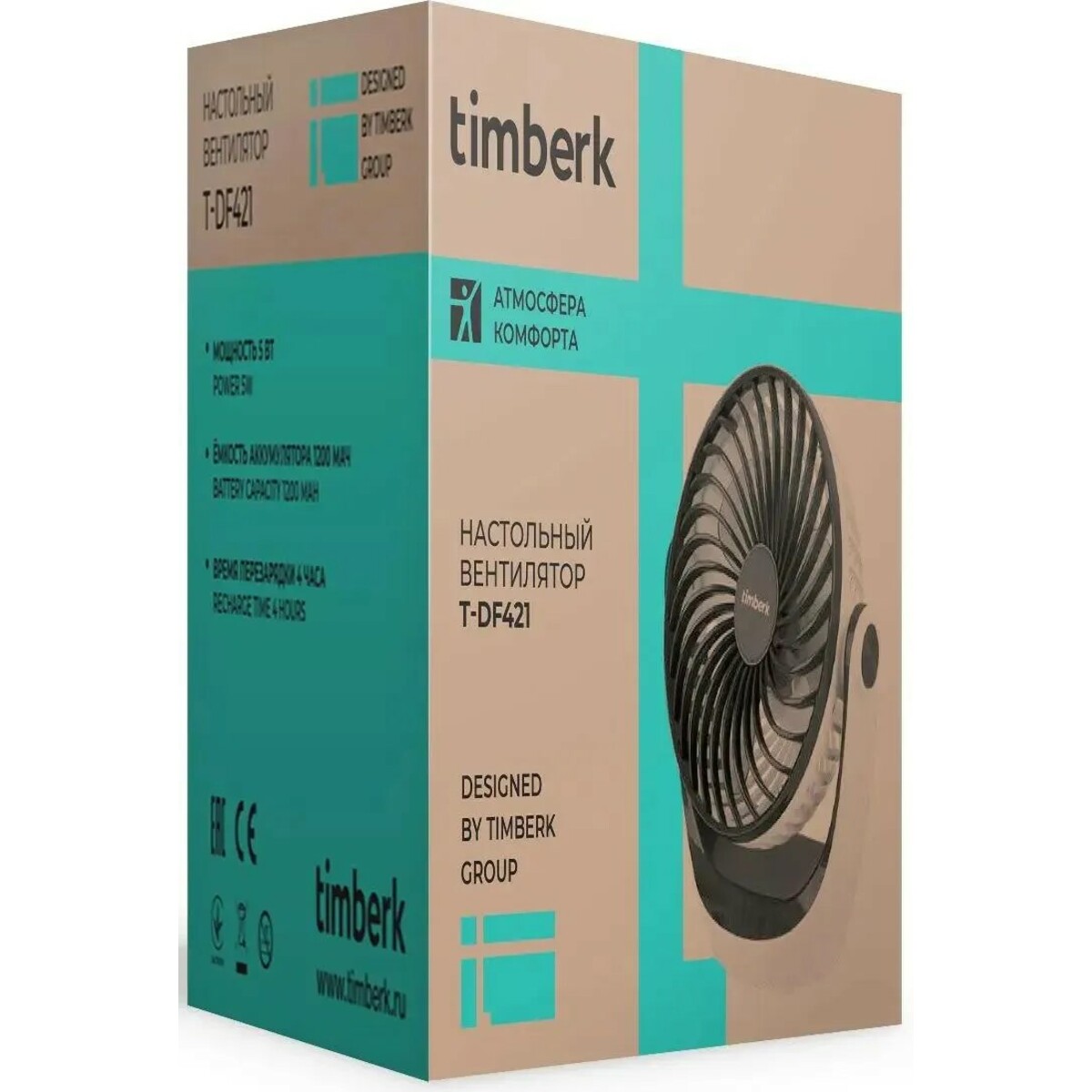 Вентилятор настольный Timberk T-DF421 (Цвет: White/Black)