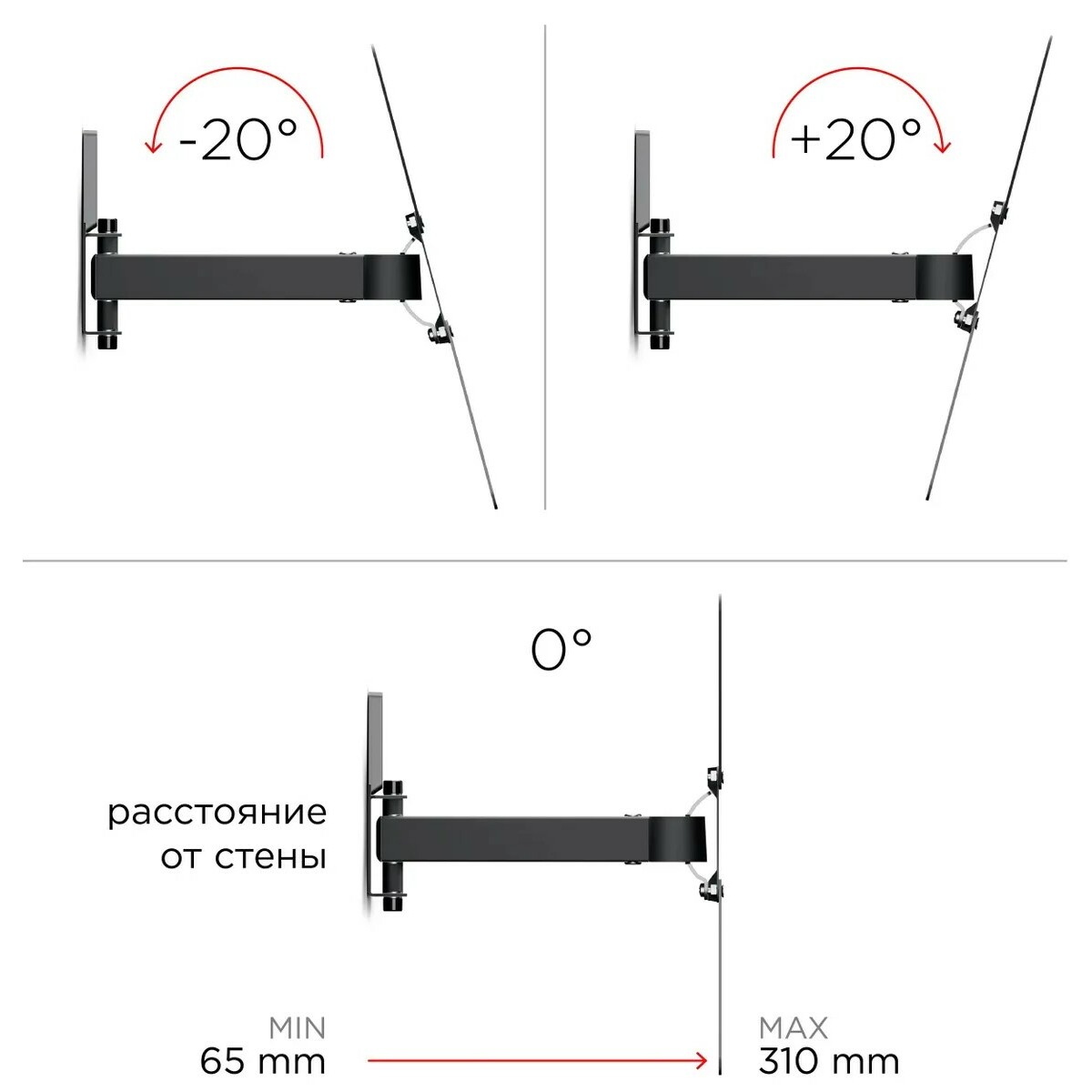 Кронштейн настенный Holder LCD-5520-B (Цвет: Black)