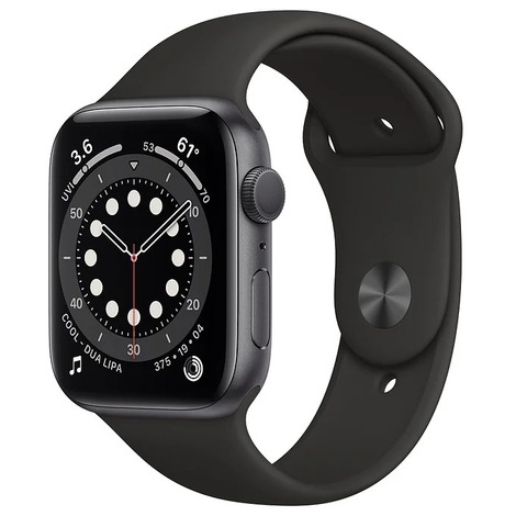 Умные часы Apple Watch Series 6 GPS 44mm Aluminum Case with Sport Band (Цвет: Space Gray/Black)