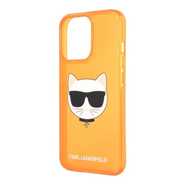 Чехол-накладка KarlLagerfeld TPU FLUO Case Choupette's для смартфона Apple iPhone 13 Pro Max (Цвет: Orange)