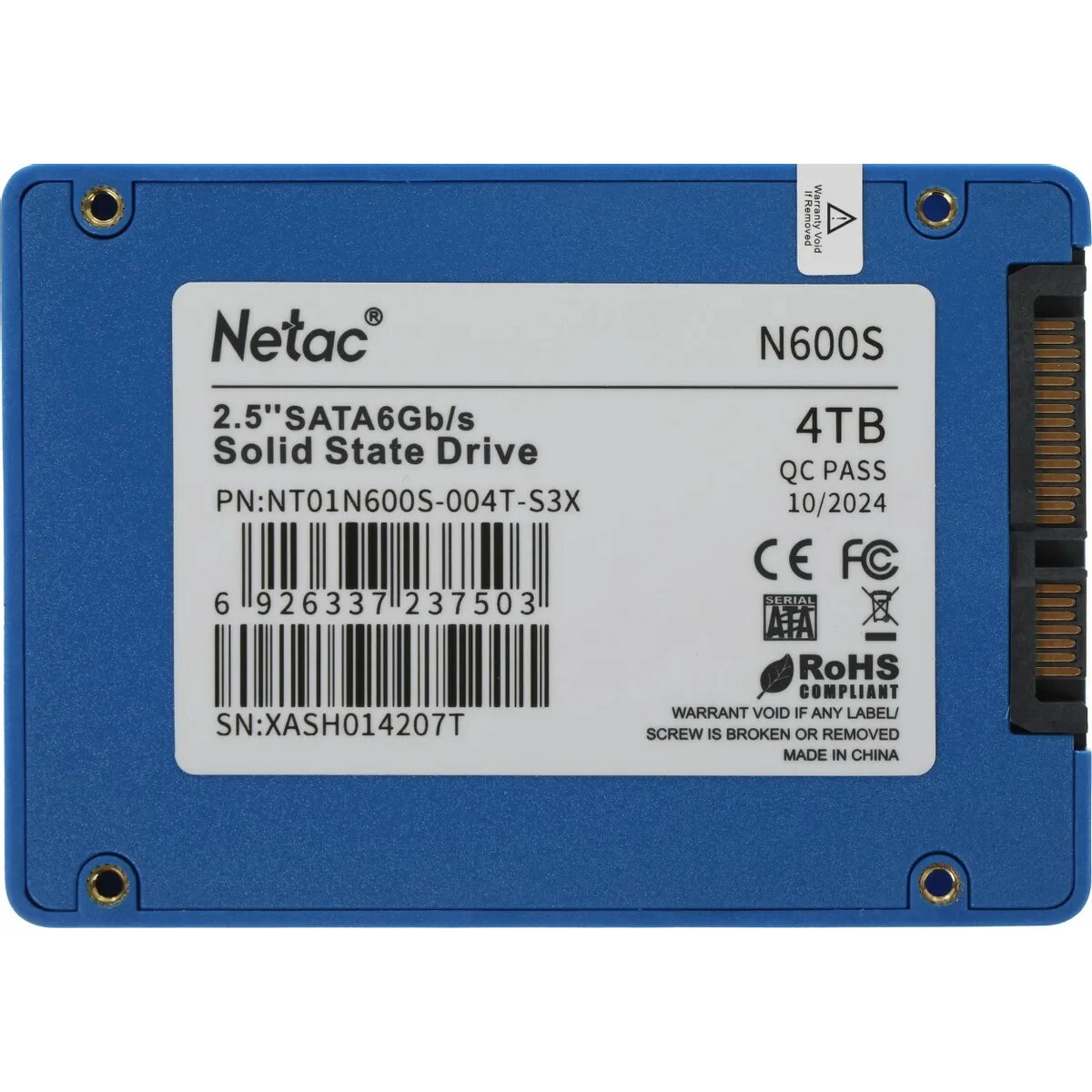 Накопитель SSD Netac SATA-III 4TB NT01N600S-004T-S3X 