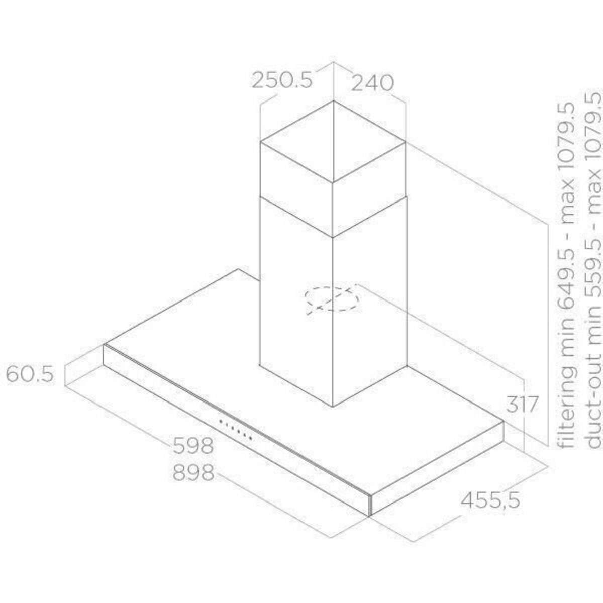 Вытяжка каминная Elica Joy Blix / A / 60 (Цвет: Inox)