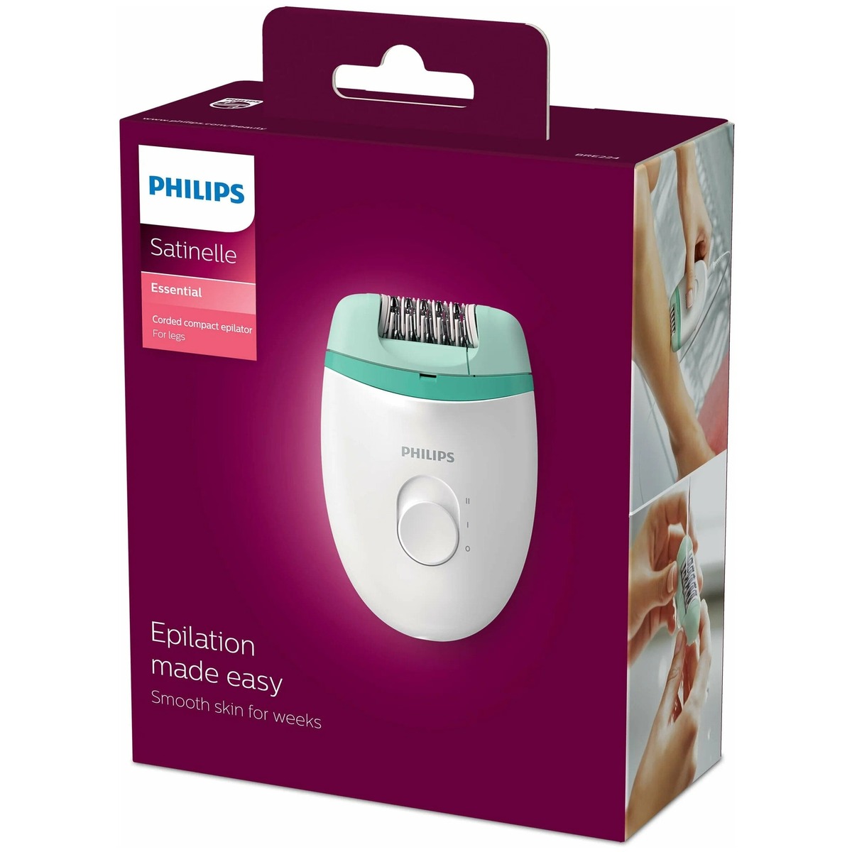 Эпилятор Philips BRE224/00 (Цвет: White/Green)