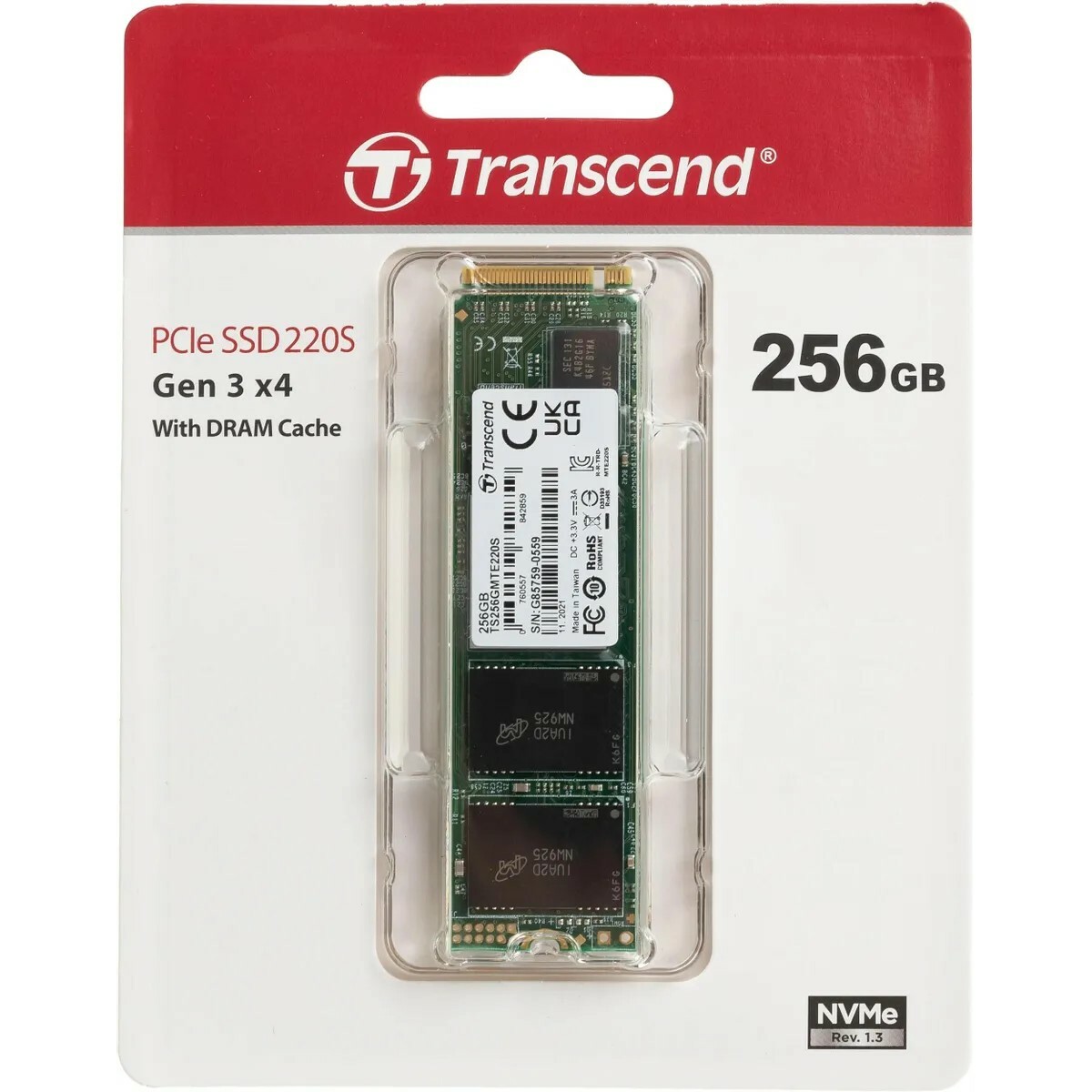 Накопитель SSD Transcend PCI-E 3.0 x4 256Gb TS256GMTE220S