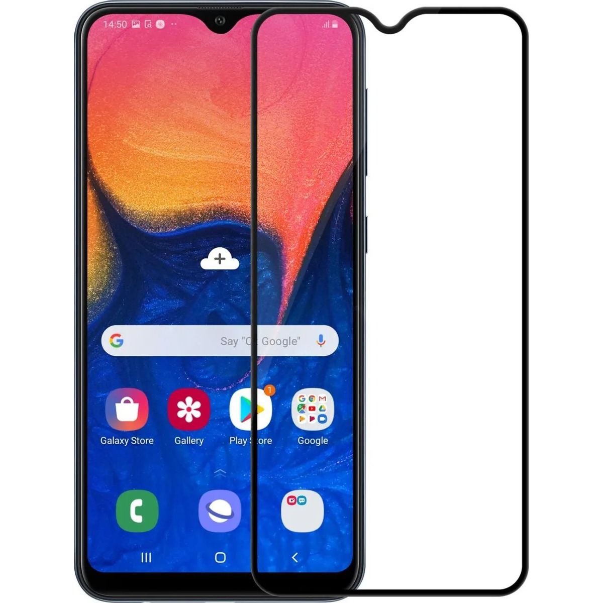 Защитная стеклопленка матовая 3D Full Glue для смартфона Samsung Galaxy A10 (2019), черный