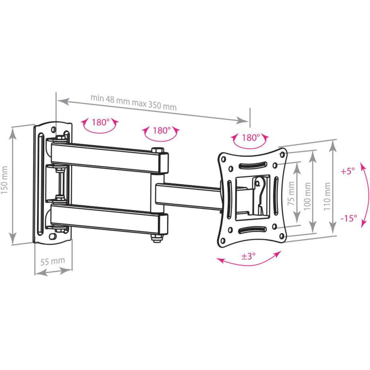 Кронштейн для телевизора Arm Media LCD-104 (Цвет: Black)