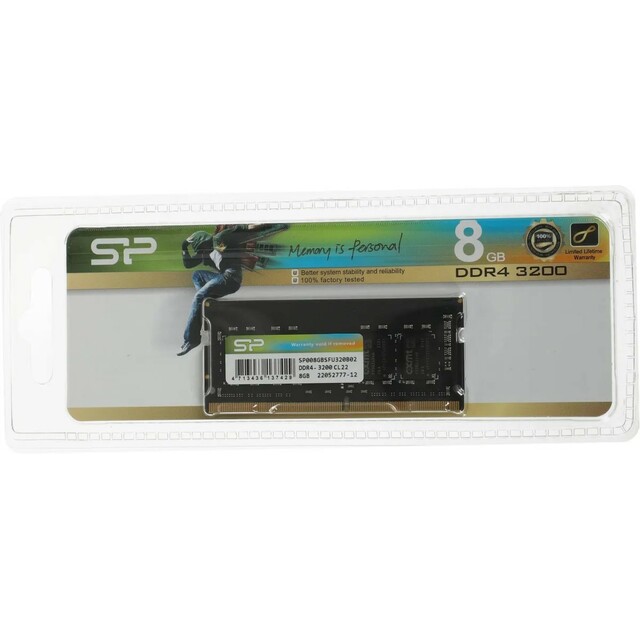 Память DDR4 8Gb 3200MHz Silicon Power SP008GBSFU320B02