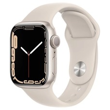 Умные часы Apple Watch Series 7 45mm Aluminum Case with Sport Band (Цвет: Starlight)