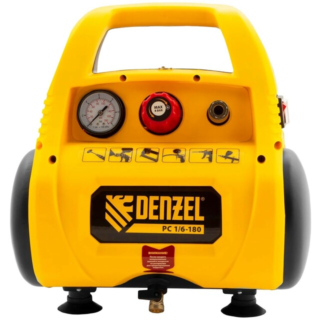 Компрессор поршневой Denzel РС 1/6-180 (Цвет: Yellow)