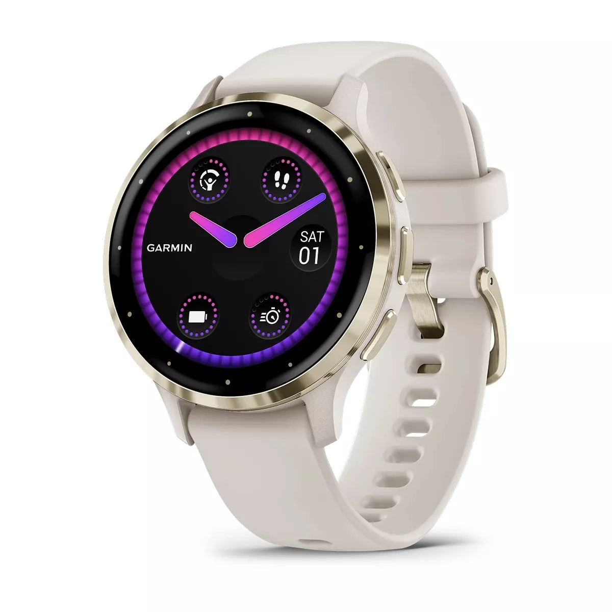 Умные часы Garmin Venu 3S (Цвет: Ivory/Soft Gold Buckle)