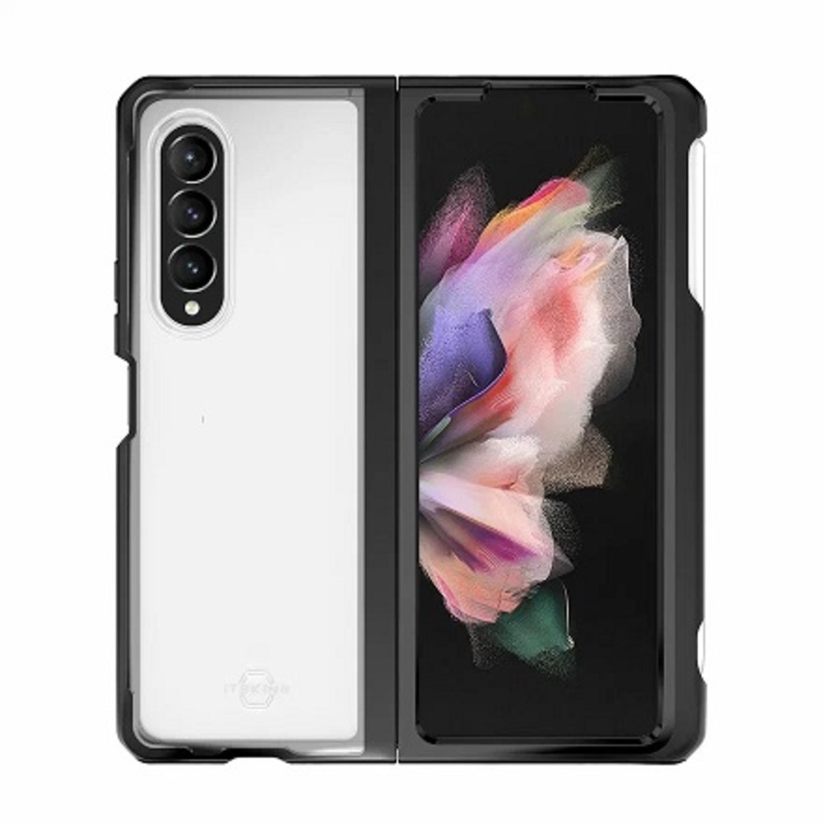 Чехол-накладка iTskins Hybrid Solid для смартфона Samsung Galaxy Z Fold3 (Цвет: Black/Clear)