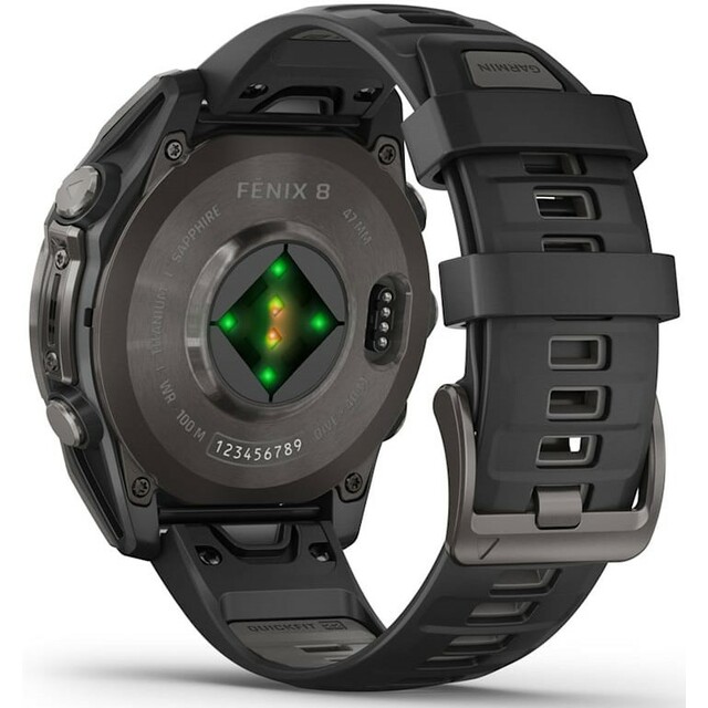 Умные часы Garmin Fenix 8 47mm Amoled Sapphire DLC (Цвет: Titanium Carbon Gray)
