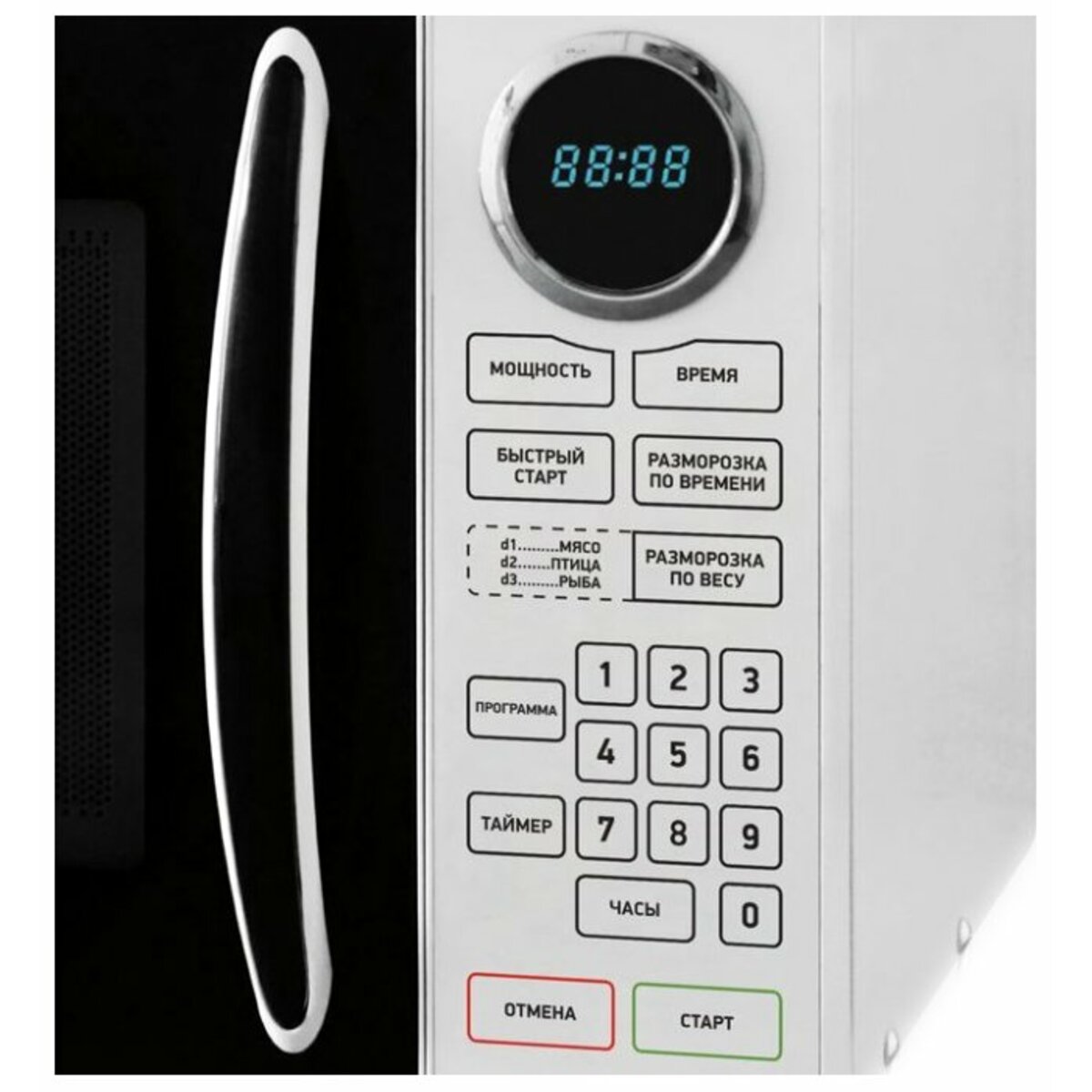 Микроволновая печь BBK 23MWS-916S/BW (Цвет: Black/White)