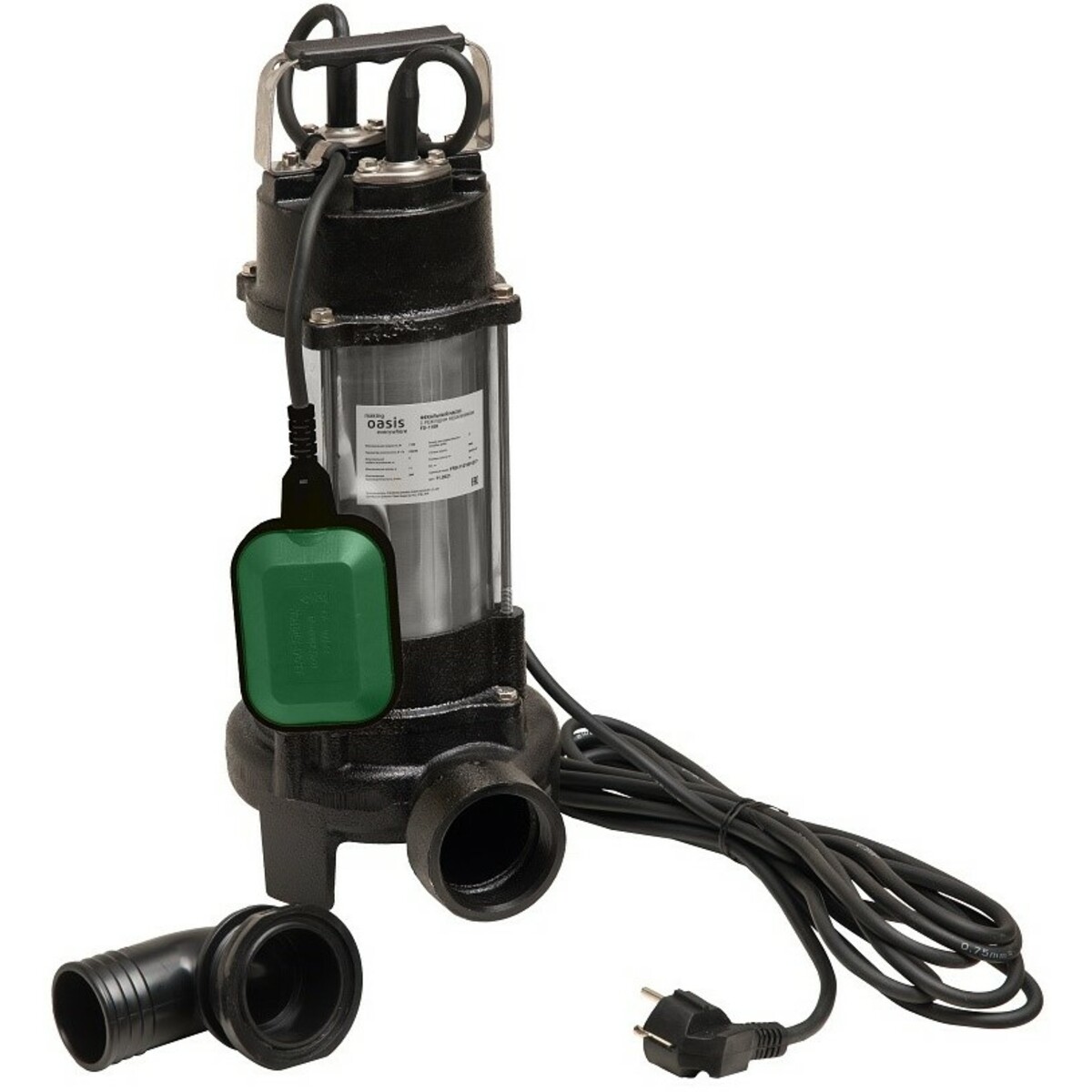 Садовый насос фекальный Oasis F-180R (Цвет: Black/Silver)