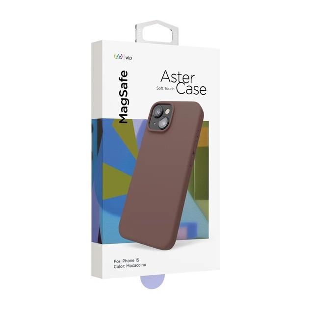 Чехол-накладка VLP Aster Case with MagSafe для смартфона Apple iPhone 15 (Цвет: Mocaccino)