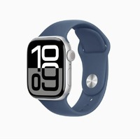 Умные часы Apple Watch Series 10 42mm Aluminum Case with Sport Band S/M (Цвет: Silver/Denim)