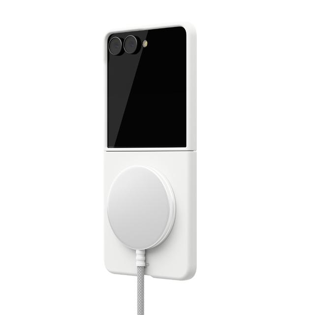 Чехол-накладка VLP Flex Case с MagSafe для Samsung Galaxy Z Flip 8, молочный