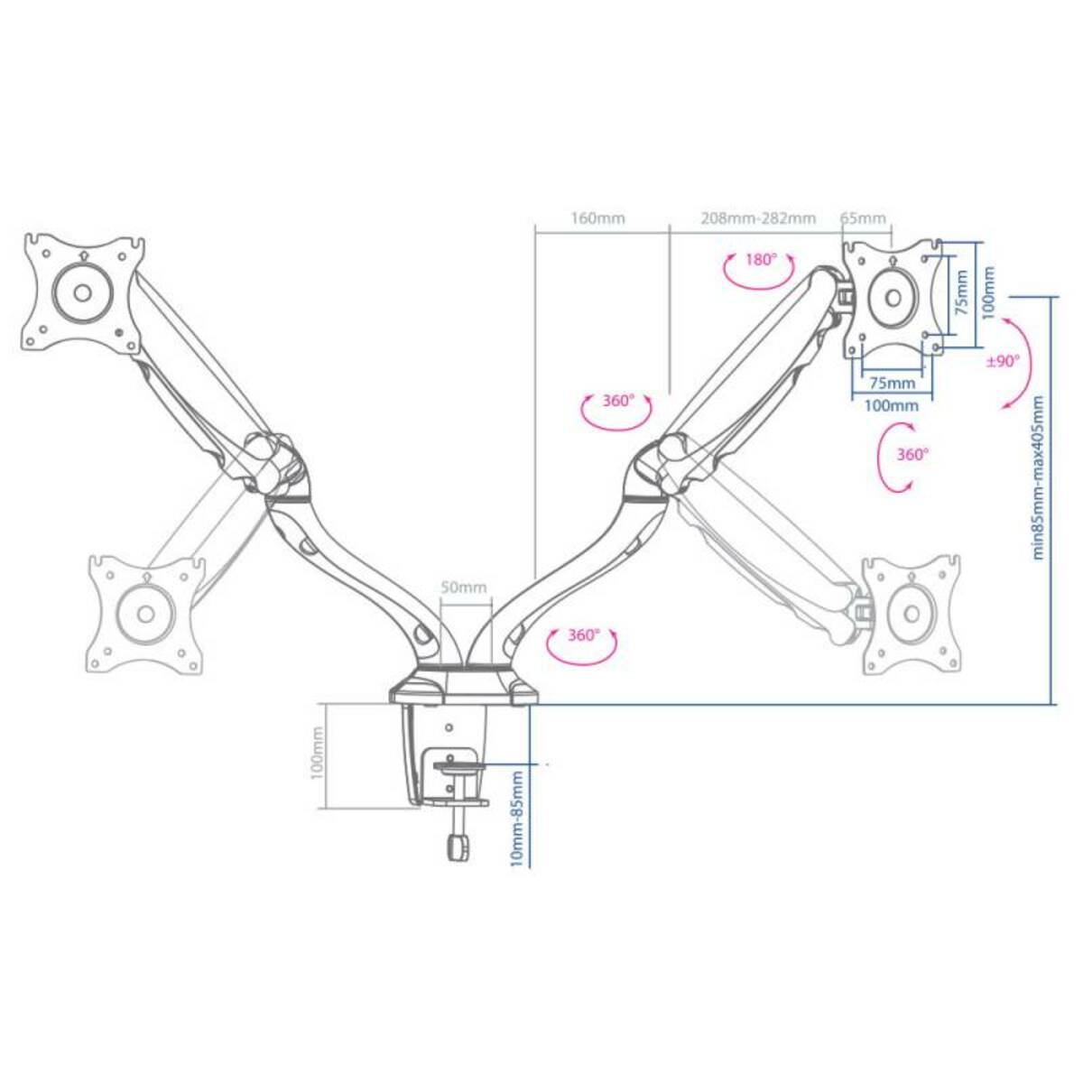 Кронштейн настольный Arm Media LCD-T22, черный