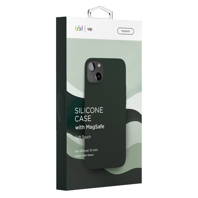 Чехол-накладка VLP Silicone Case with MagSafe для смартфона Apple iPhone 13 Mini (Цвет: Dark Green)