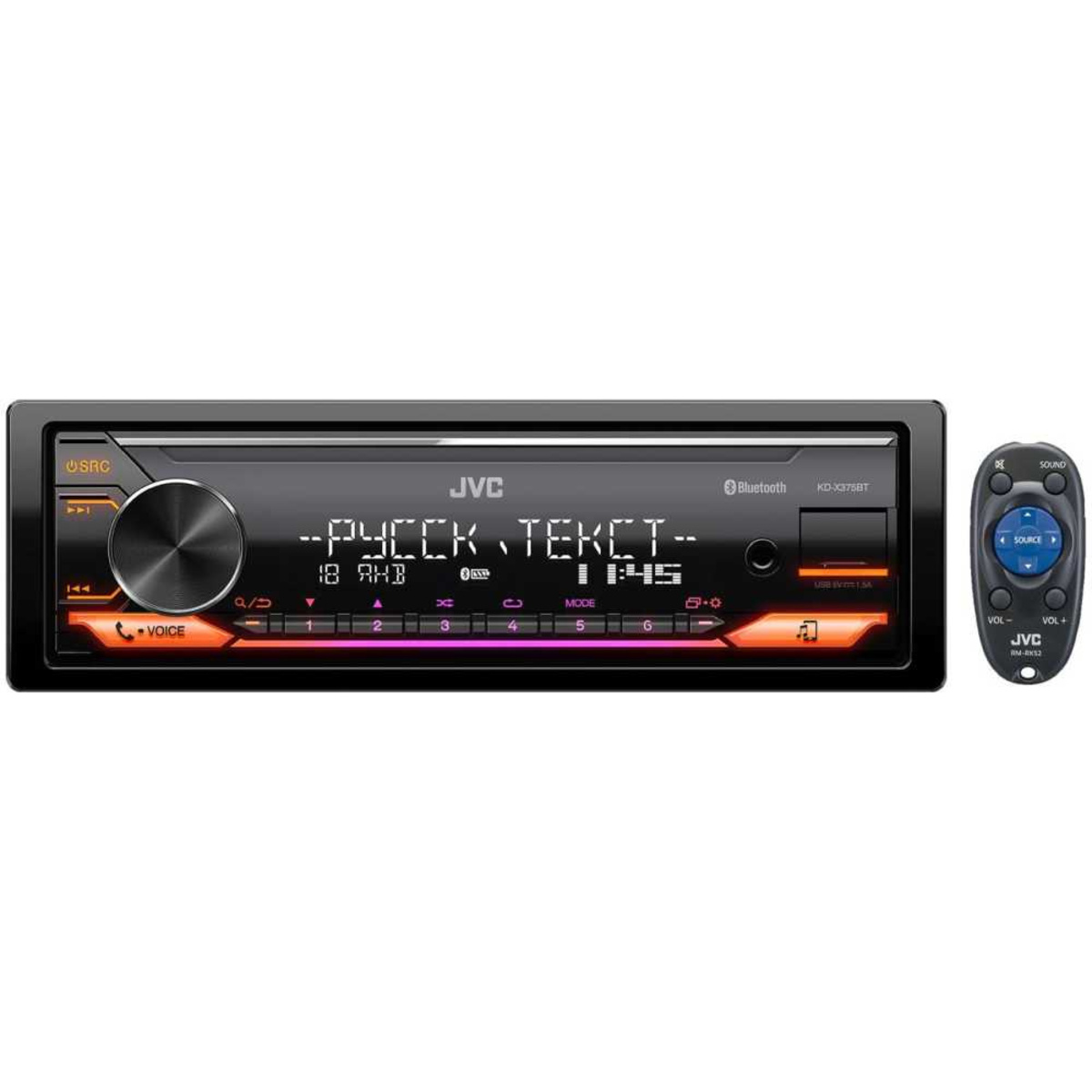 Автомагнитола JVC KD-X375BT (Цвет: Black/Orange)