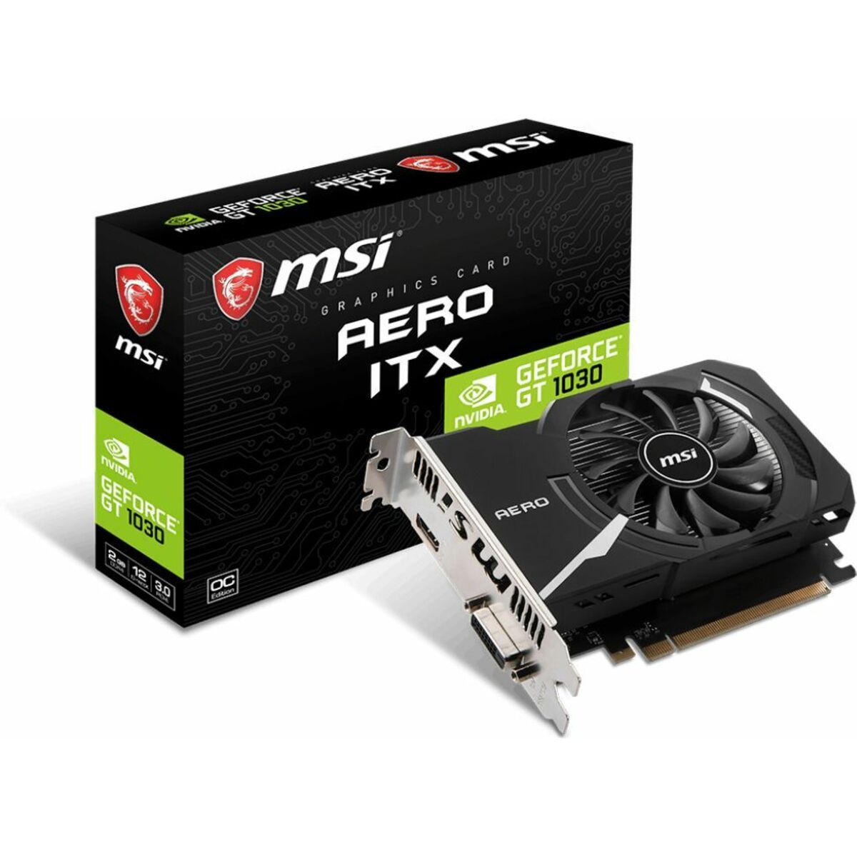 Видеокарта MSI GeForce GT 1030 AERO ITX 2GD4 OC