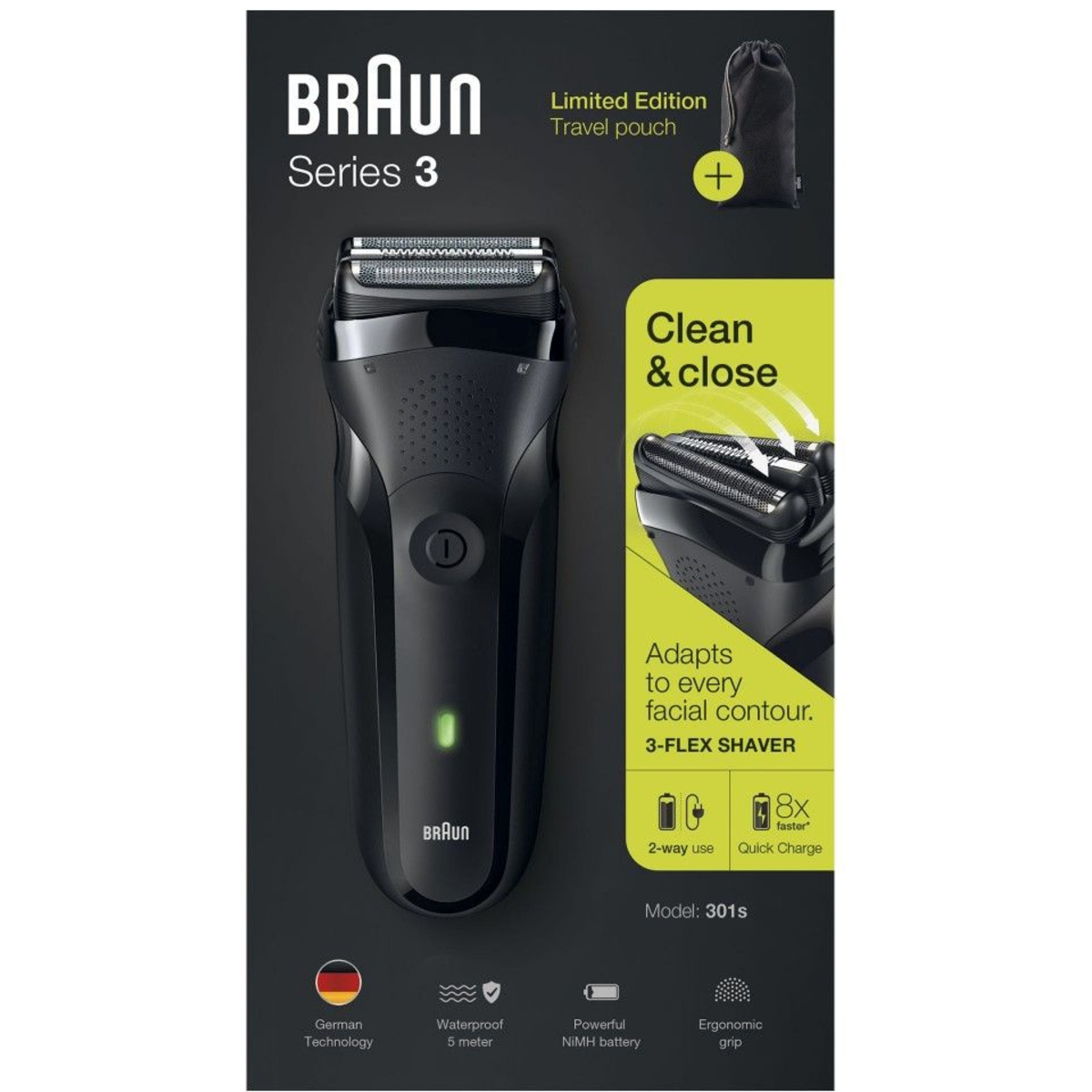 Бритва сетчатая Braun 301s (Цвет: Black)