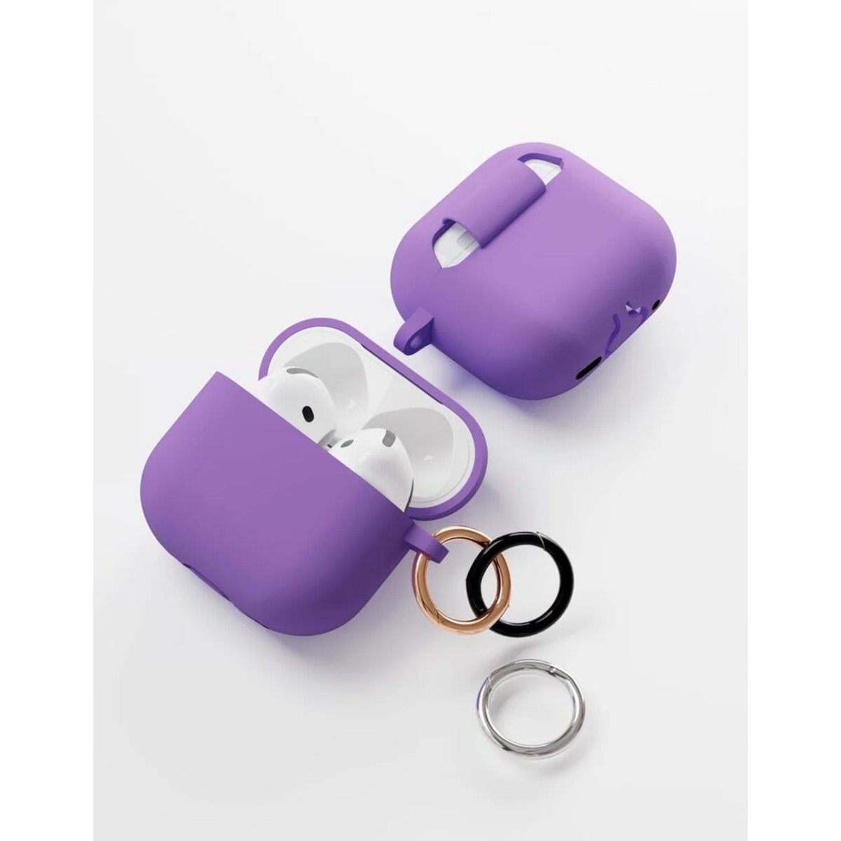 Чехол силиконовый VLP Charm Case Soft Touch для Apple AirPods 4 (Цвет: Lavender)