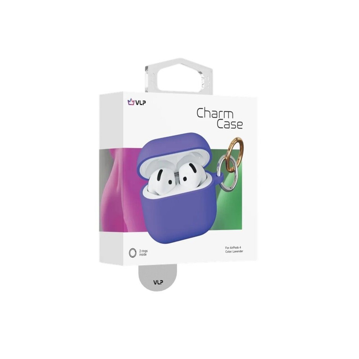 Чехол силиконовый VLP Charm Case Soft Touch для Apple AirPods 4 (Цвет: Lavender)