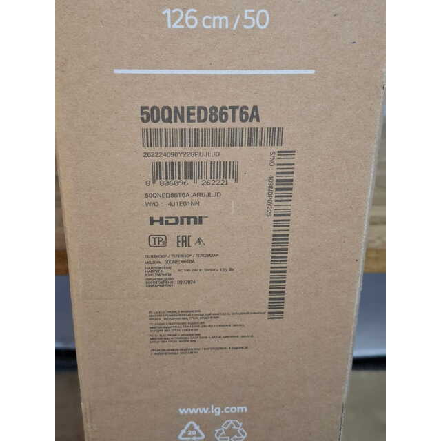 Телевизор LG 50" 50QNED86T6A.ARUG, черный 