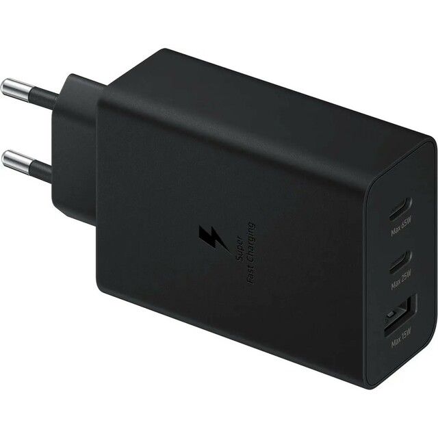 Сетевое зарядное устройство Samsung EP-T6530 65W 3A USB-A x 1, USB-C x 2, черный