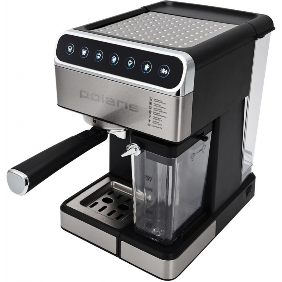 Кофеварка эспрессо Polaris PCM 1535E (Цвет: Black / Silver)
