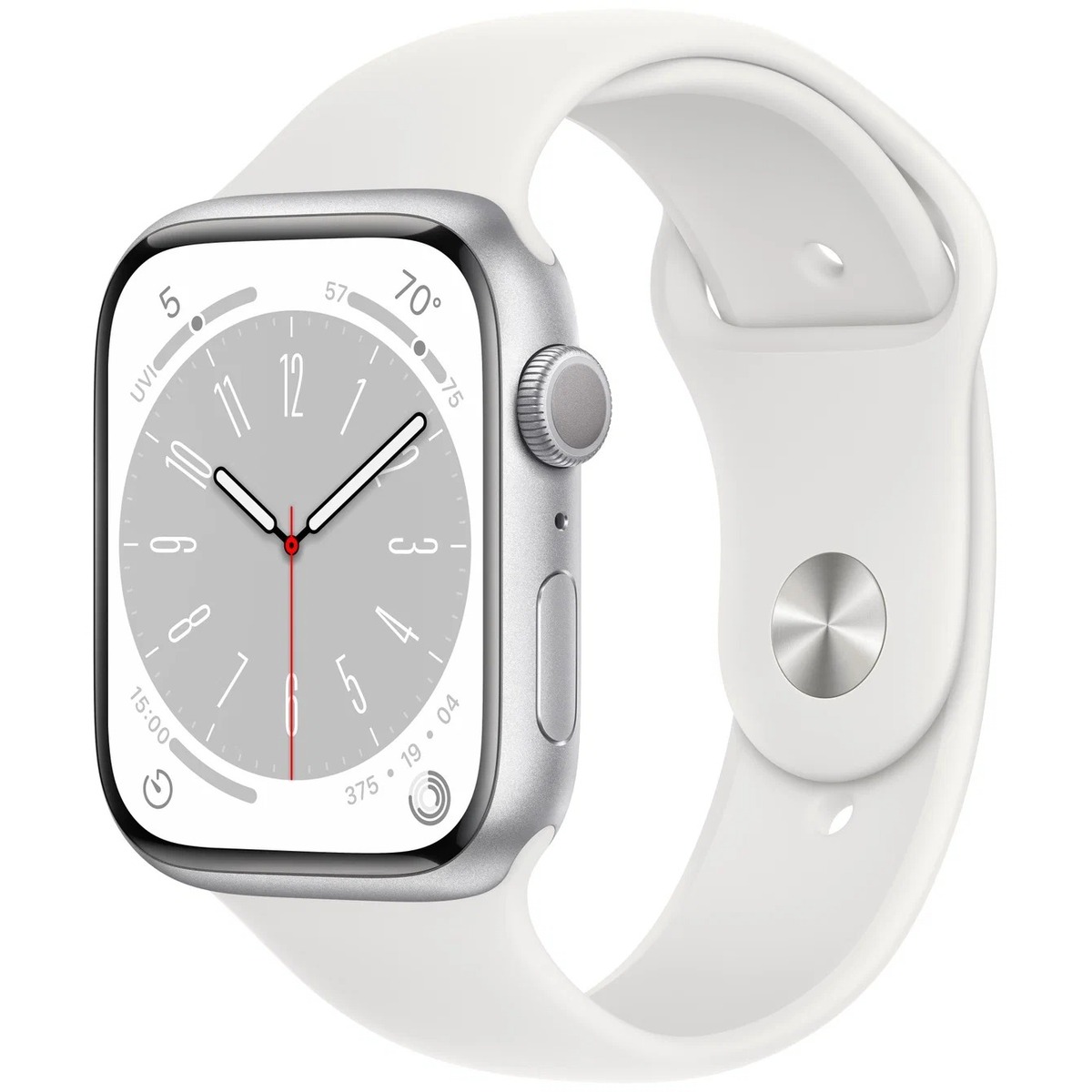 Умные часы Apple Watch Series 8 45mm Aluminum Case with Sport Band (Цвет: Silver / White)