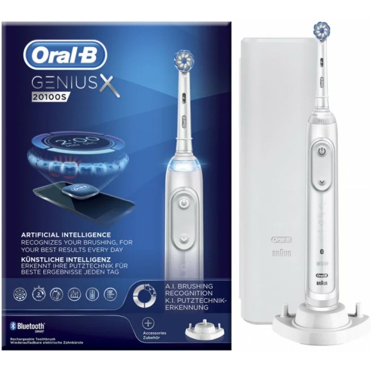 Зубная щетка электрическая Oral-B GENIUS X 20100S, белый