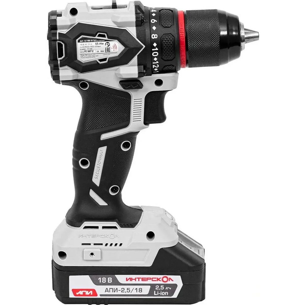 Дрель-шуруповерт Интерскол ДА-13 / 18В 55 (Цвет: Gray)