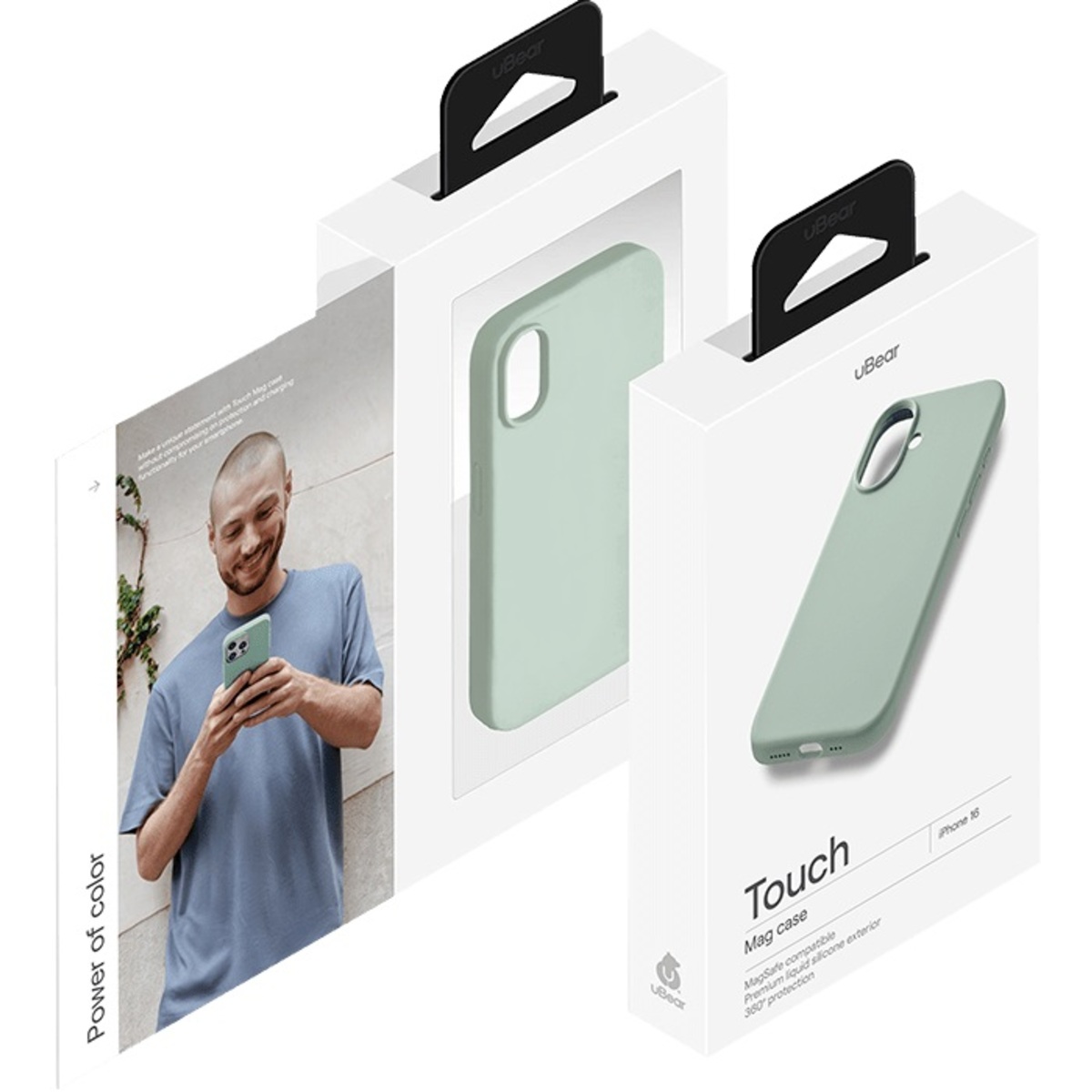 Чехол-накладка uBear Touch Mag Case для смартфона Apple iPhone 16 (Цвет: Cold Mint)