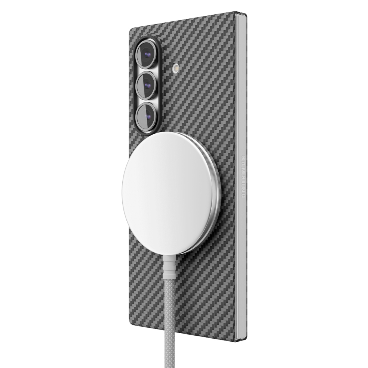 Чехол-накладка VLP Kevlar Сase MagSafe для Samsung Galaxy Z Fold 7 (Цвет: Black)