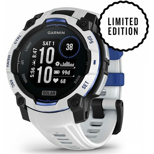 Умные часы Garmin Instinct 3 45mm Amoled (Цвет: Whitestone / Bolt Blue) 