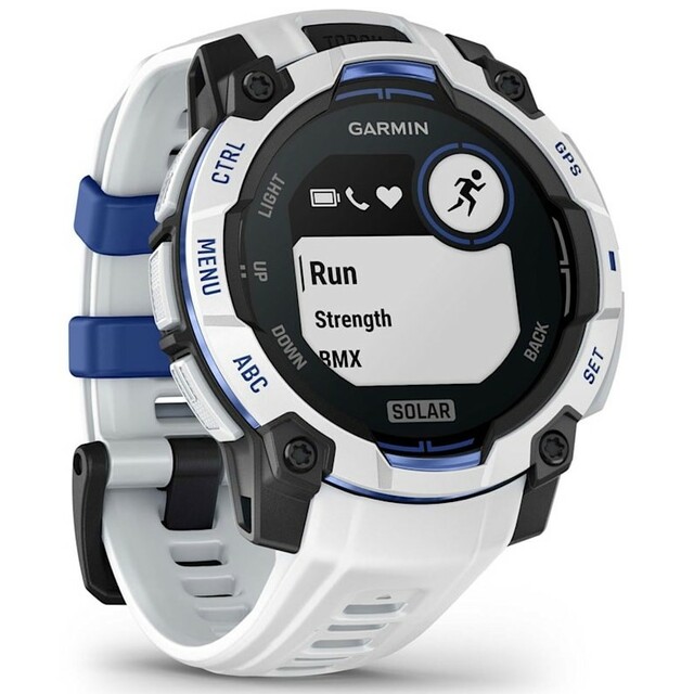 Умные часы Garmin Instinct 3 45mm Amoled (Цвет: Whitestone/Bolt Blue) 