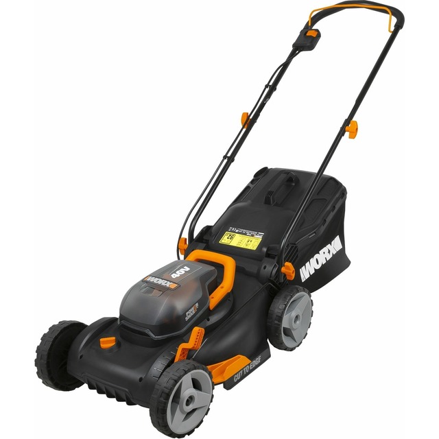 Газонокосилка аккумуляторная WORX WG743E (Цвет: Black / Orange)