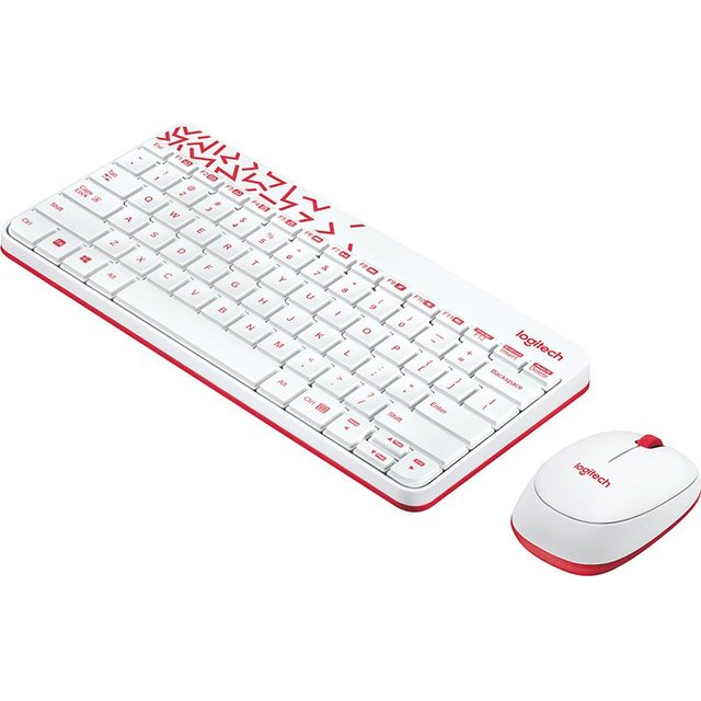 Клавиатура + мышь Logitech MK240 (Цвет: White / Red)