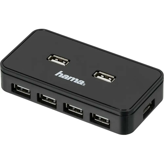 Разветвитель USB 2.0 Hama Active1:7, черный Разветвитель USB 2.0 Hama Active1:7, черный