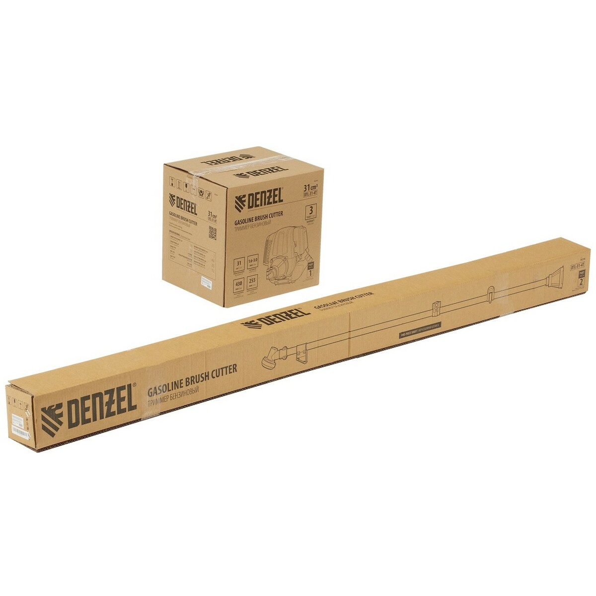 Триммер бензиновый DENZEL DTL-31-4T (2-коробки) (Цвет: Yellow)