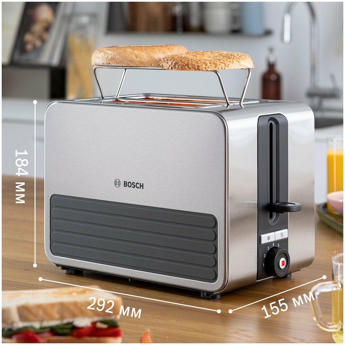 Тостер Bosch TAT7S25 (Цвет: Inox)